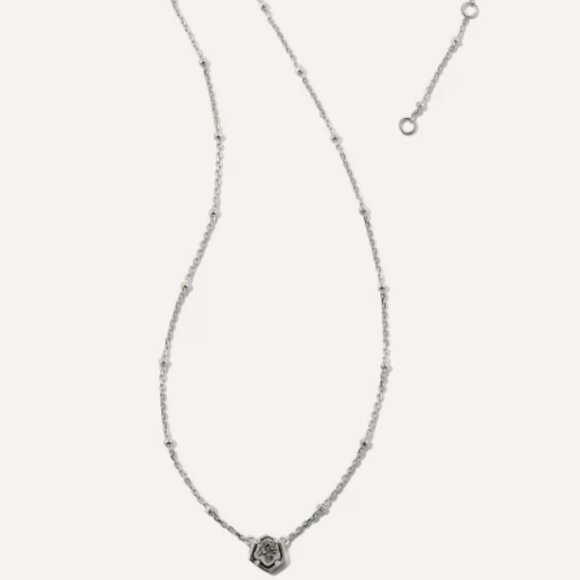 Kendra Scott Vanessa Sterling Silver Pendant Necklace in Platinum Drusy NWT - Picture 8 of 8